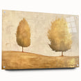 Abstract landscape wall art displayed in a sleek acrylic frame, showcasing vibrant colors and intricate details, perfect for modern home decor. The side view highlights the elegant pins securing the artwork, emphasizing its contemporary aesthetic and style.