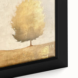 Abstract landscape wall art in a framed canvas, showcasing vibrant hues of blue, green, and gold, highlighting organic shapes and textures that evoke nature's beauty. Ideal for modern home decor, this piece adds a touch of serenity and creativity to any space.
