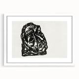 Expressionist Art: Black Ink Portrait of a Man - Bold Abstract Style