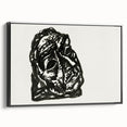 Expressionist Art: Black Ink Portrait of a Man - Bold Abstract Style