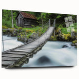 Acrylic glass side view of a modern landscape bridge design, showcasing sleek lines and transparent finish, ideal for contemporary decor and artistic displays.