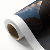 Landscape canvas print showcasing vibrant canyons with rich earthy tones, rolled neatly for shipping in a protective cardboard tube, ideal for home decor.