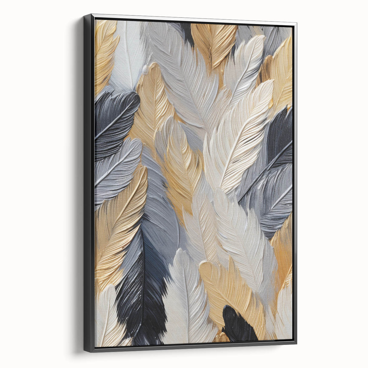 Black and white wall art featuring a vintage landscape painting on a framed canvas, suitable for bedroom decor.