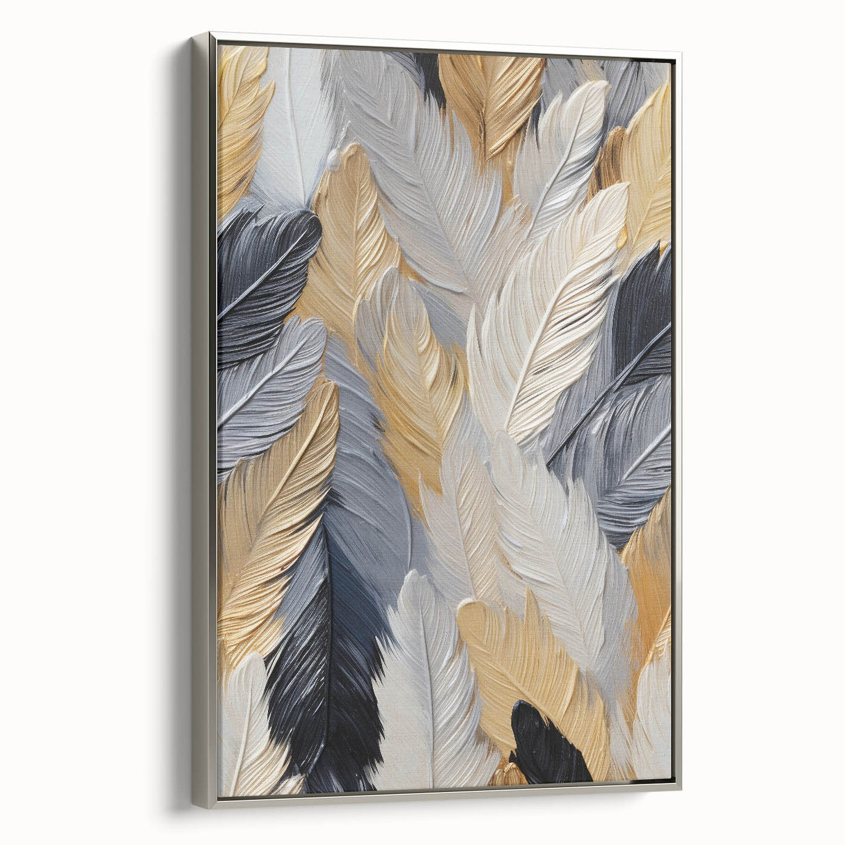 Landscape art painting featuring a vintage poster style with a black frame, showcasing colorful natural elements on canvas.