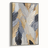 Landscape art painting featuring a vintage poster style with a black frame, showcasing colorful natural elements on canvas.