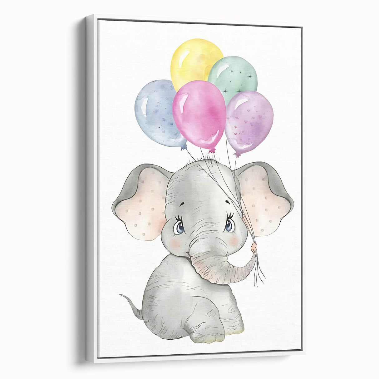 Baby Elephant Balloon Nursery Wall Art – Kids Room & Baby Decor