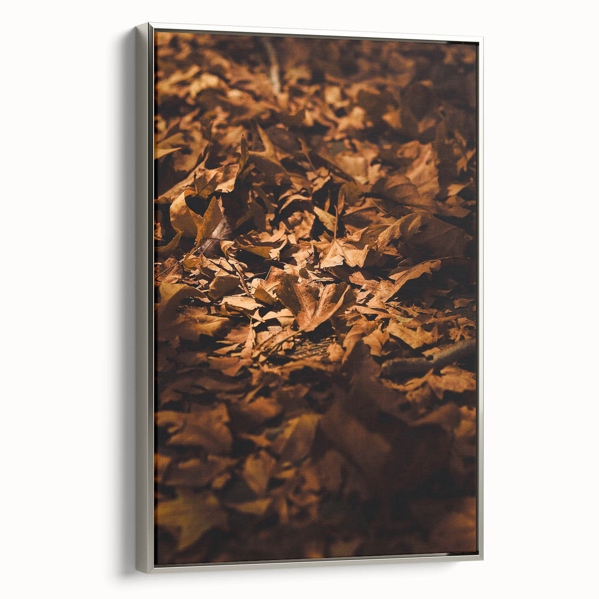 Framed canvas featuring a vintage-style landscape art painting with autumnal colors, ideal for living room decor.