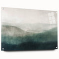 Abstract landscape wall art displayed in acrylic glass with a side view showcasing vibrant colors and intricate textures, pinned for stability. Perfect for modern home decor.