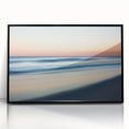 Framed acrylic landscape artwork showcasing a serene beach scene with vibrant blue skies and gentle waves, highlighting the beauty of coastal tranquility. Perfect for enhancing home decor with a touch of nature-inspired elegance.