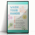 Classroom Educational Posters - Wash Your Hands Learning Art