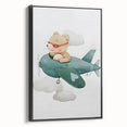 Teddy Bear Pilot Nursery Wall Art – Baby Room & Kids Decor Print