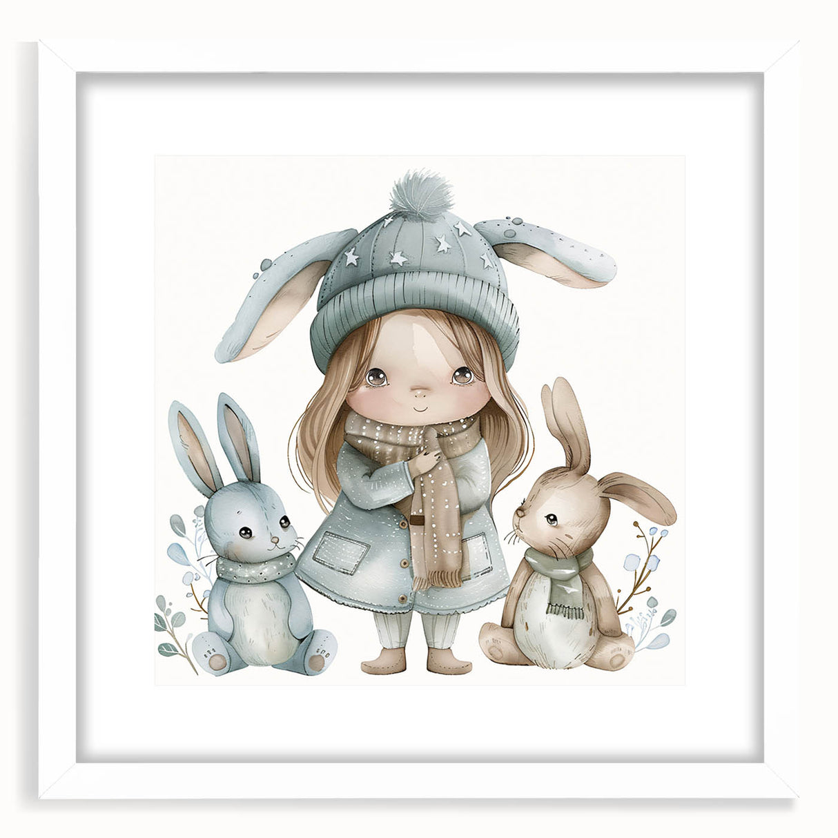 Winter Friends - Kids Room Wall Art Canvas and Framed Options
