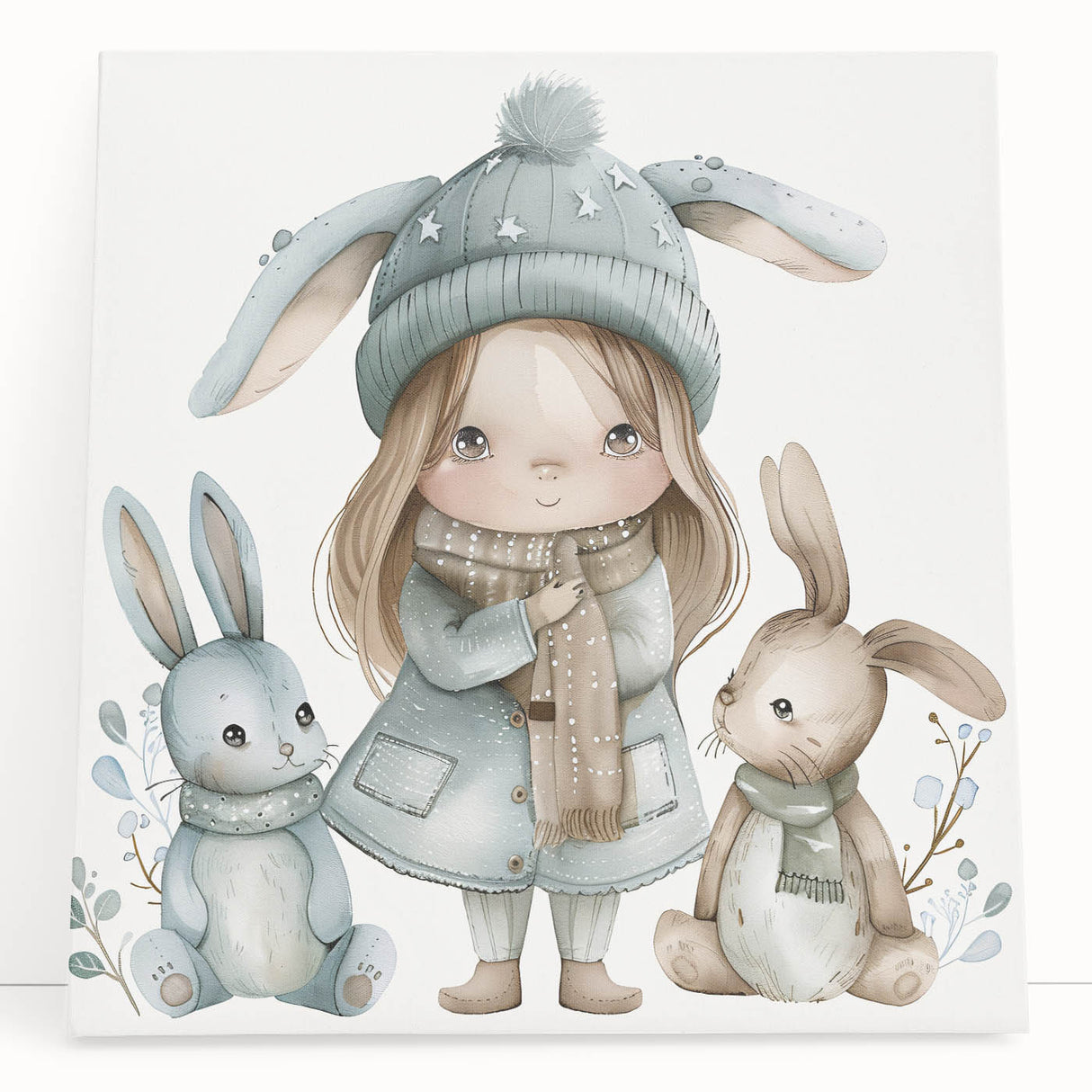 Winter Friends - Kids Room Wall Art Canvas and Framed Options