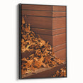 Black and white landscape painting of a fall scene on framed canvas, ideal for bedroom wall decor.