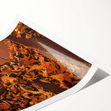 Extra large rolled print featuring line art flowers in muted autumn tones, ideal for large living room wall art.