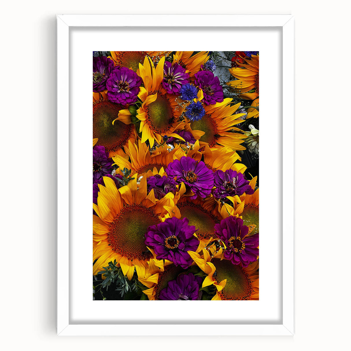 Abstract art print featuring swirling pastel hues on a white framed canvas, ideal for dining room or bedroom decor.