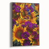 Landscape art painting of spring season on framed canvas, featuring pastel shades and vintage poster art style.