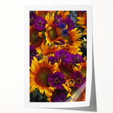 Spring-themed floral art on rolled canvas, featuring soft pastel colors, ideal for dining room wall decor.