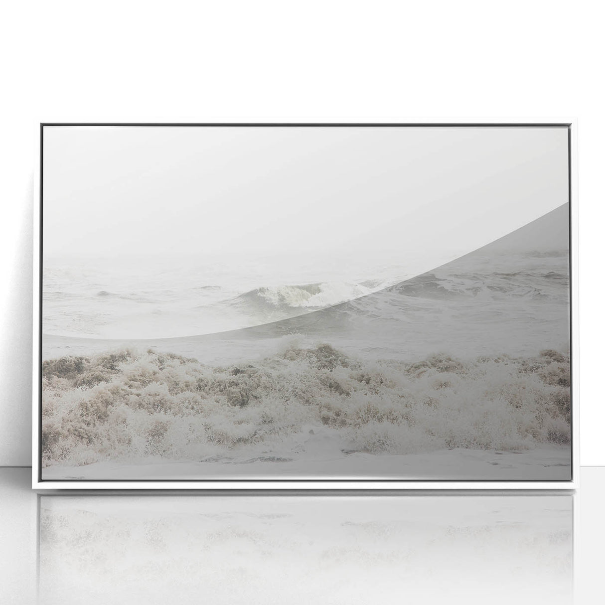 Art deco poster featuring a stylized summer scene in pastel shades on white acrylic, ideal for nursery wall art.