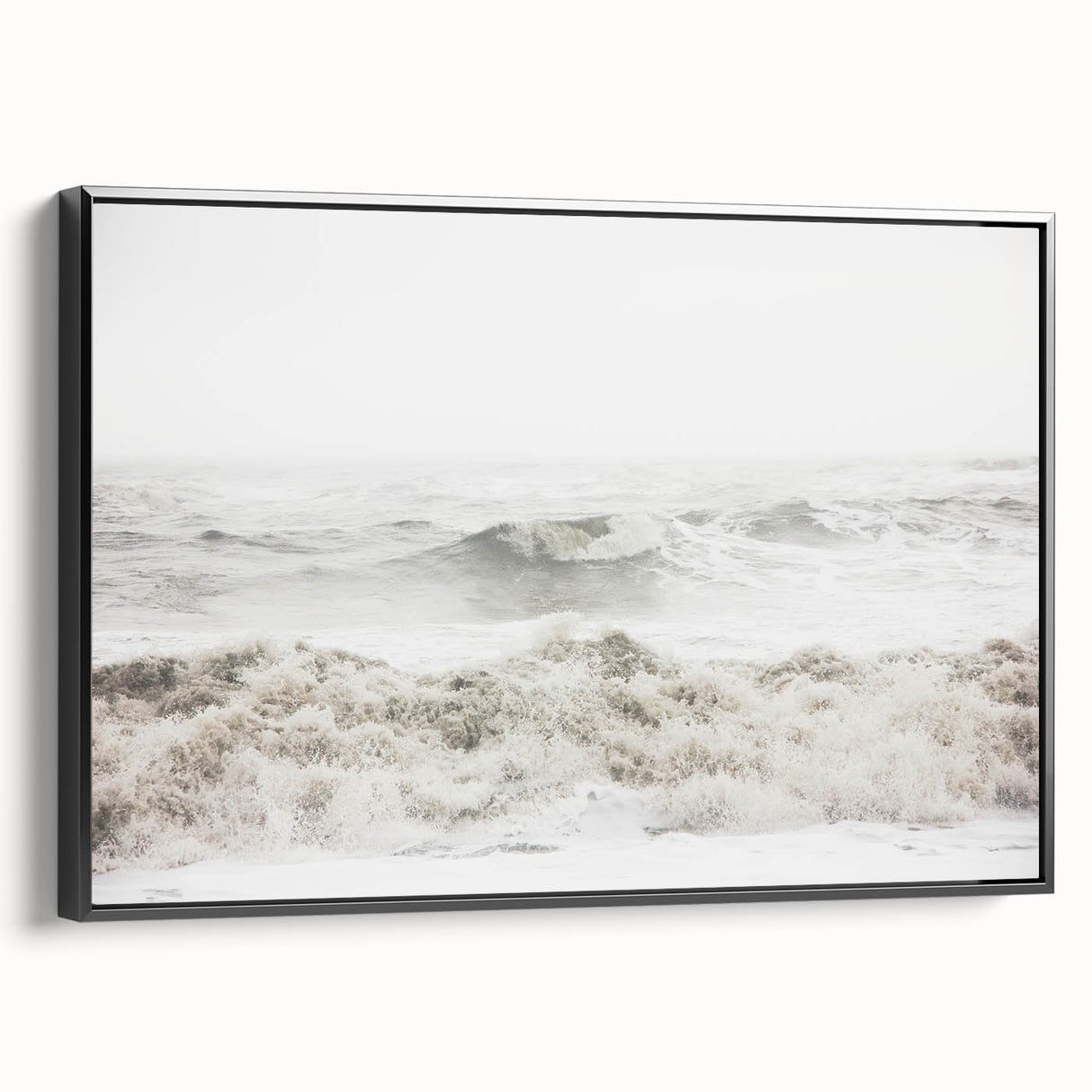 Black and white vintage poster art of a summer landscape on framed canvas, ideal for bedroom wall decor.