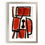 Abstract Modern Art: Minimalist Contemporary Red and Black Painting