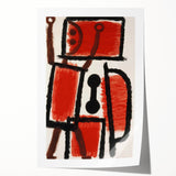 Abstract Modern Art: Minimalist Contemporary Red and Black Painting