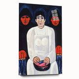 Modern Wall Art: Bold Contemporary Portrait with Red and Blue Tones