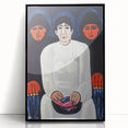 Modern Wall Art: Bold Contemporary Portrait with Red and Blue Tones