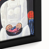 Modern Wall Art: Bold Contemporary Portrait with Red and Blue Tones