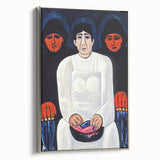 Modern Wall Art: Bold Contemporary Portrait with Red and Blue Tones