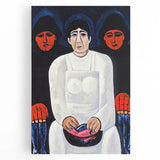 Modern Wall Art: Bold Contemporary Portrait with Red and Blue Tones