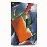 Abstract Modern Art: Vibrant Geometric Design in Orange and Blue