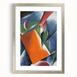 Abstract Modern Art: Vibrant Geometric Design in Orange and Blue