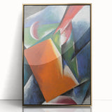 Abstract Modern Art: Vibrant Geometric Design in Orange and Blue