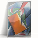 Abstract Modern Art: Vibrant Geometric Design in Orange and Blue