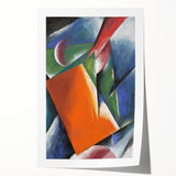 Abstract Modern Art: Vibrant Geometric Design in Orange and Blue