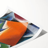 Abstract Modern Art: Vibrant Geometric Design in Orange and Blue