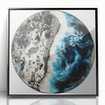 Framed abstract geometric wall art in black acrylic, showcasing sharp angles and modern design, perfect for contemporary home decor. Ideal for stylish living spaces.