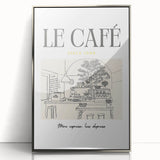 Large acrylic print of a mid-century modernist food and drinks motif in muted colors, ideal for modern kitchen decor.