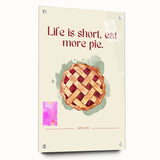 Acrylic print featuring an assortment of pastries in vibrant colors, suitable for dining room decor.