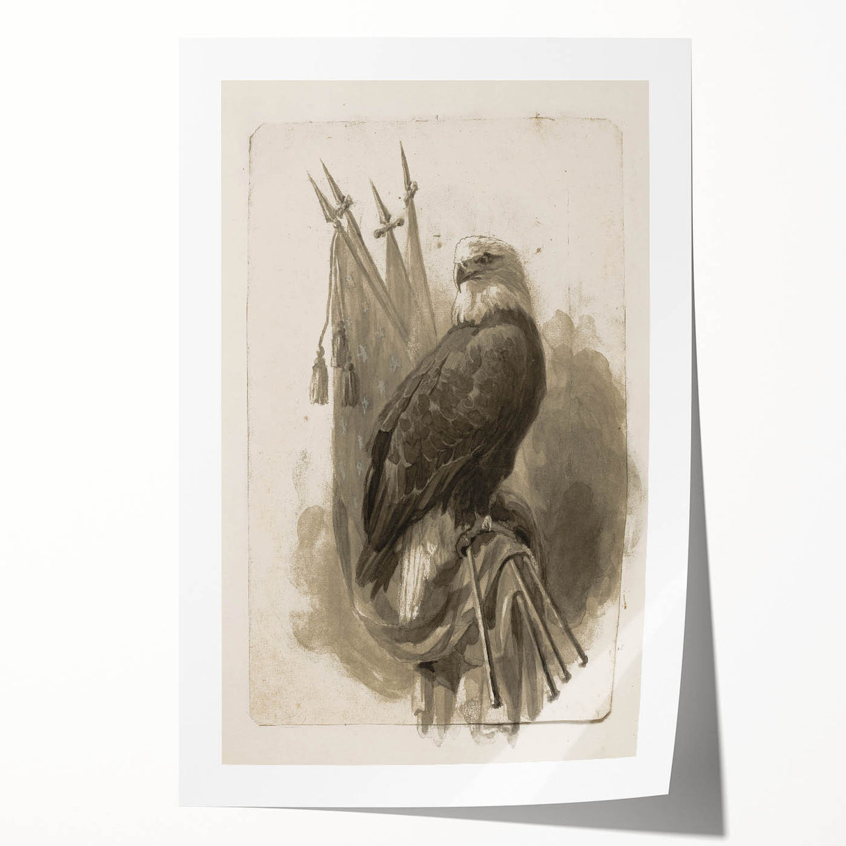 Bald Eagle & Flags - Independence Day Wall Art