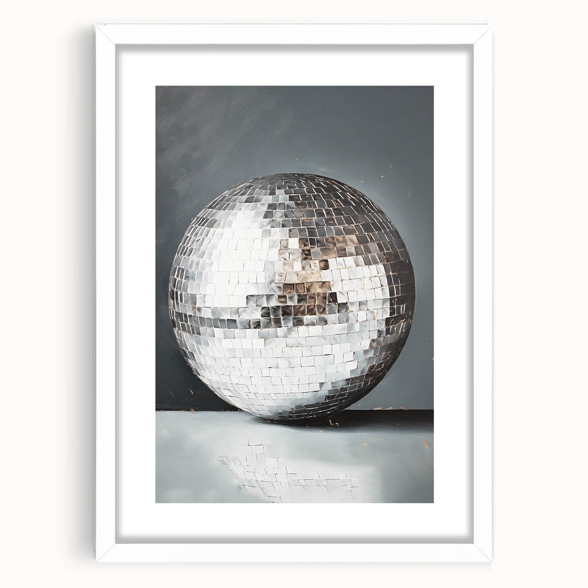 Silver Disco Ball Reflection - New Year's Eve Wall Art Print