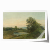 A Landscape with a Swamp - Tranquil Impressionist Art by Lajos Csordák