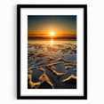 Black landscape frame with a white mat, showcasing a modern art print, front view. Ideal for home decor, it adds elegance to any room.