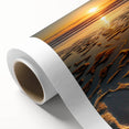 Rolled canvas showcasing vibrant African tribal artwork, featuring intricate patterns and textures, securely packaged in a durable cardboard tube for safe transport.