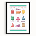 3D Shapes Kids Educational Wall Art – Learning Poster