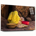 Acrylic print of an Ethiopian landscape featuring earthy tones and a large abstract design.