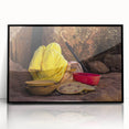 Large abstract wall art depicting an Ethiopian landscape in muted earth tones on a framed acrylic.