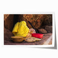 Ethiopian landscape on extra large rolled print, featuring vibrant floral elements, ideal for dining room wall art.