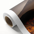 Art deco poster of a serene Kenyan landscape in muted earth tones on rolled canvas, ideal for nursery wall art.